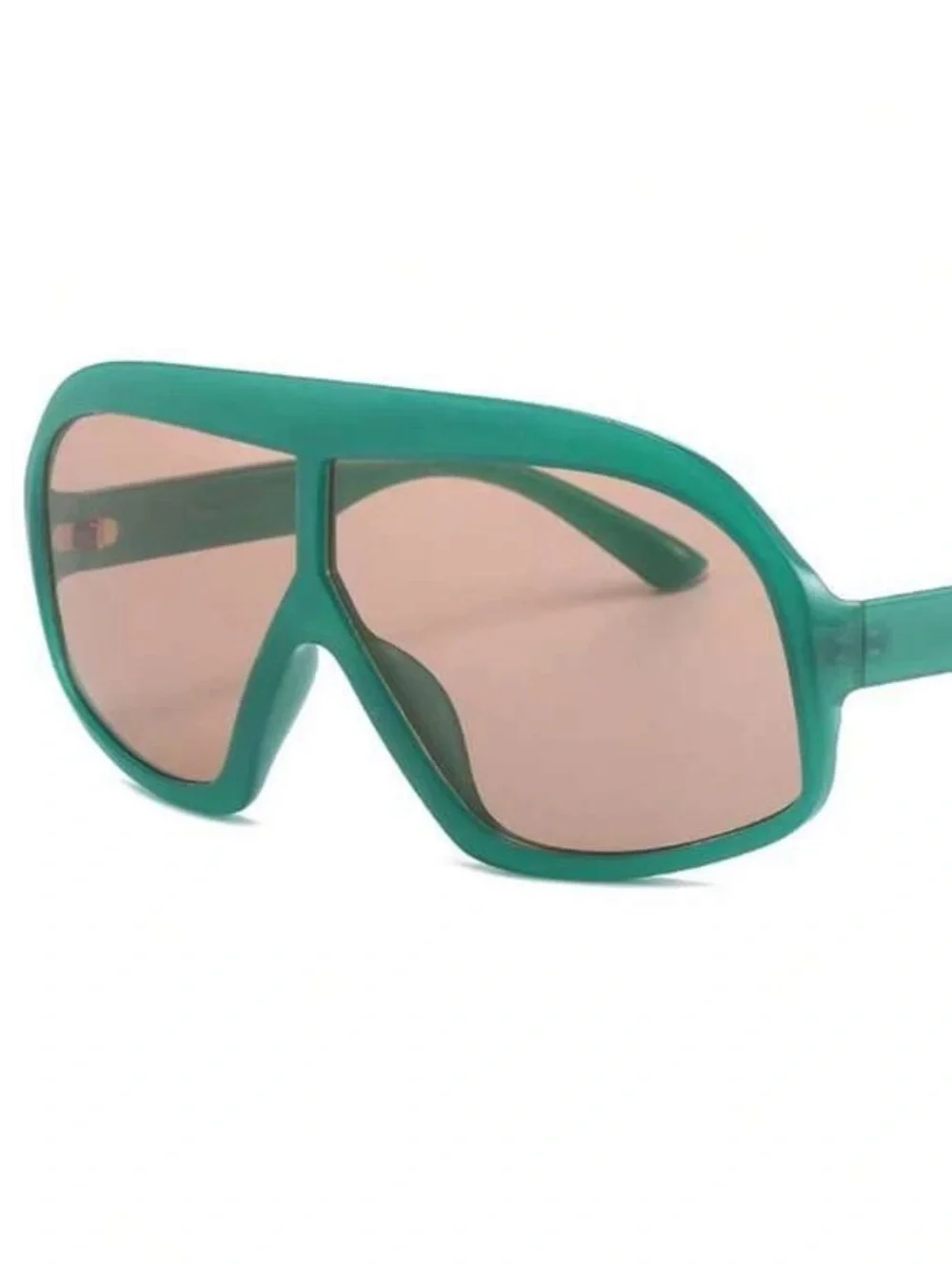 Oversized Teal Shield Sunglasses with Orange Gradient Lens